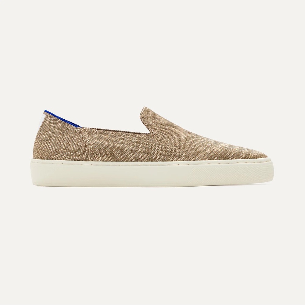 Rothy’s Gold Twill Original Slip-On Sneakers